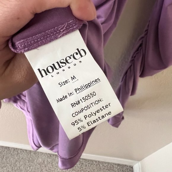 House of CB London Martinique Jersey Mini Shirt Dress In Lilac M - Picture 6 of 7